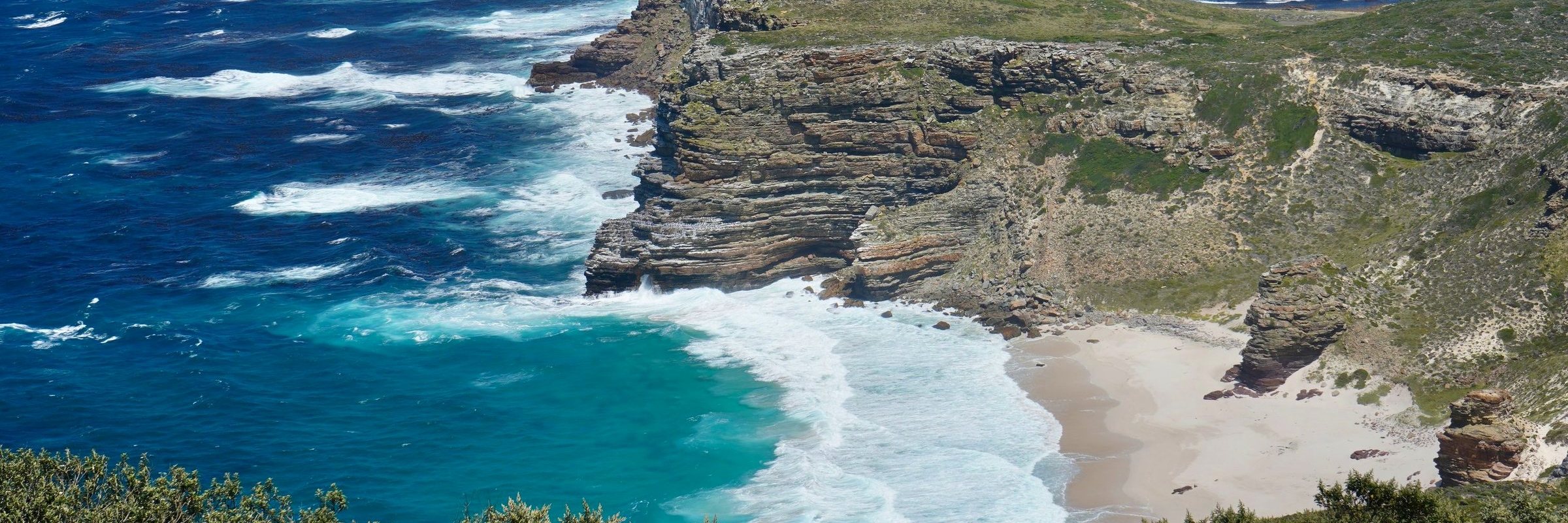 The cliffs of Cape Point and Dias Beach above the Atlantic, Cape Peninsula, South Africa