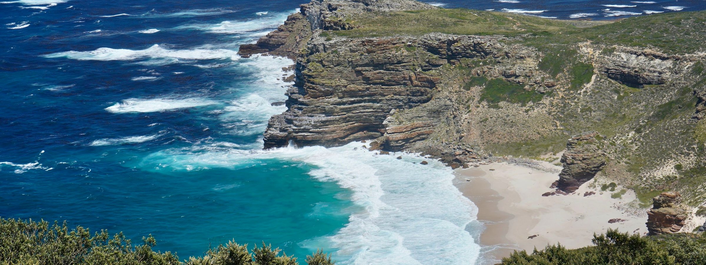 The cliffs of Cape Point and Dias Beach above the Atlantic, Cape Peninsula, South Africa